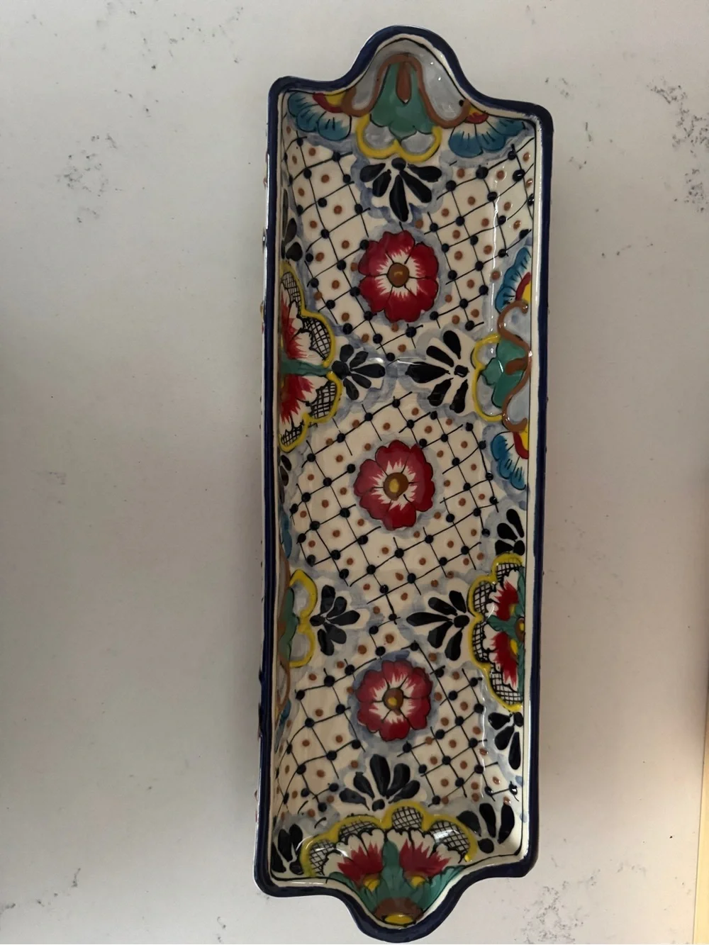 Mexican Talavera Hand-Painted Ceramic Serving tray